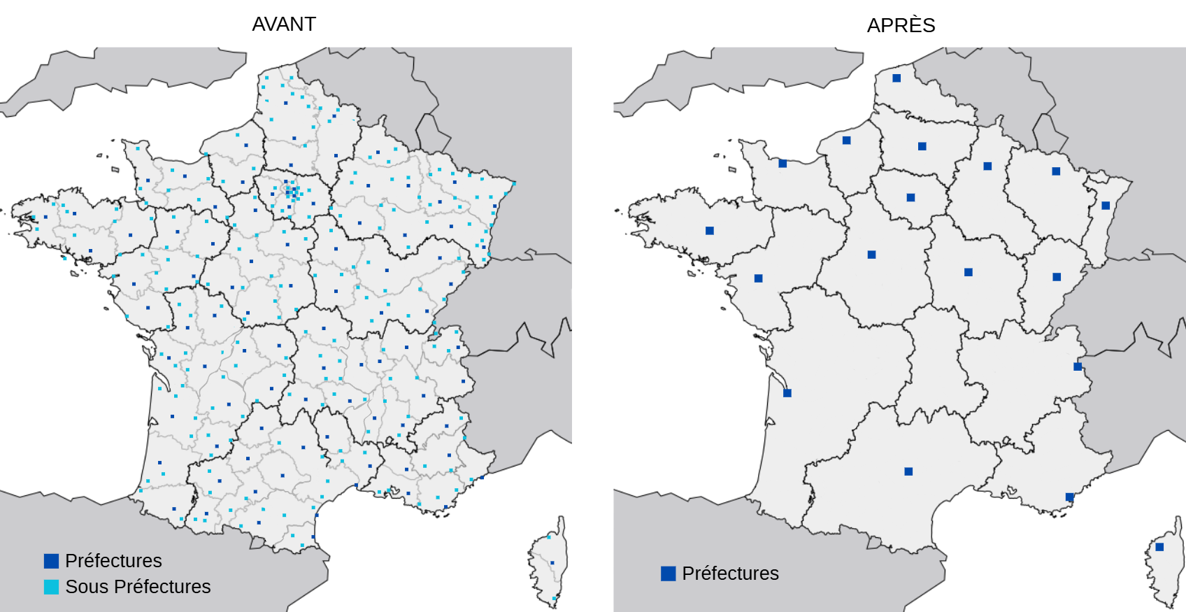 Carte de la nouvelle organisation territoriale